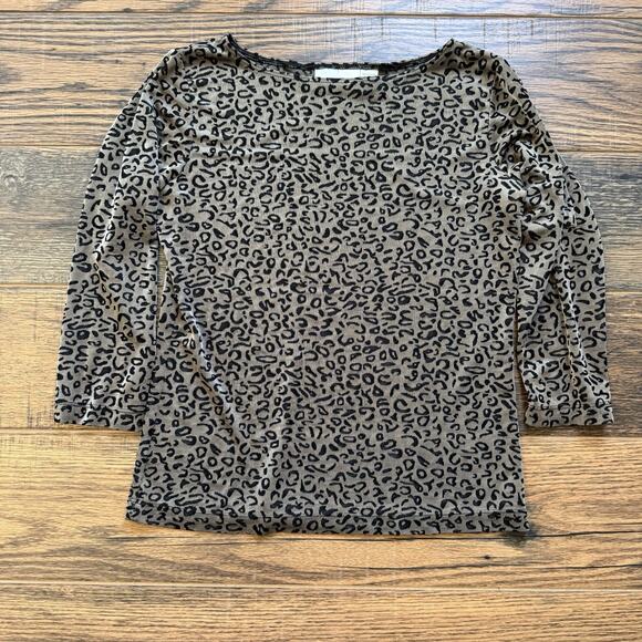 Vintage Chico’s Private Edition Leopard Print Top & Taupe Maxi Skirt Set Size 1 - Picture 2 of 11